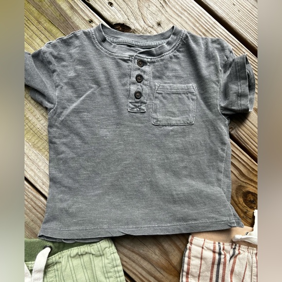 Baby toddler infant 18m Cat & Jack Gray Shirt and Striped Shorts Set - Picture 9 of 9